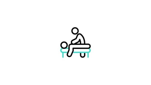 Animated Line Art Icon of Person Receiving Massage Therapy