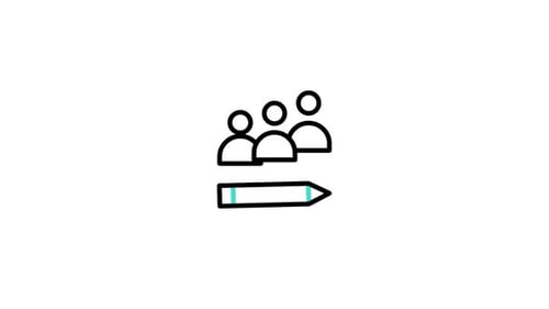 Minimalist Group People Icon Drawing Animation