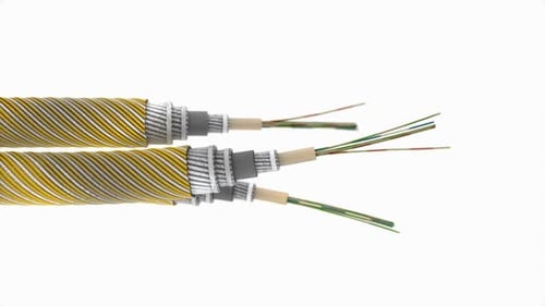 Close-up of Fiber Optic Cables