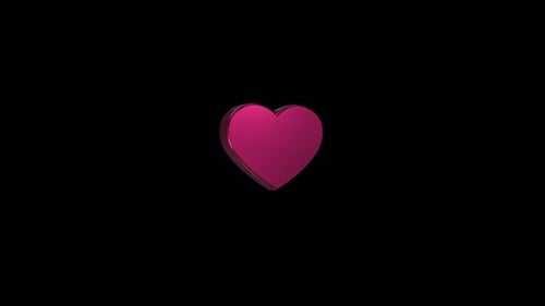 Burgundy heart rotating 360 degrees.
