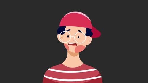 Flat Design Animated Character Expressing Surprise Reaction