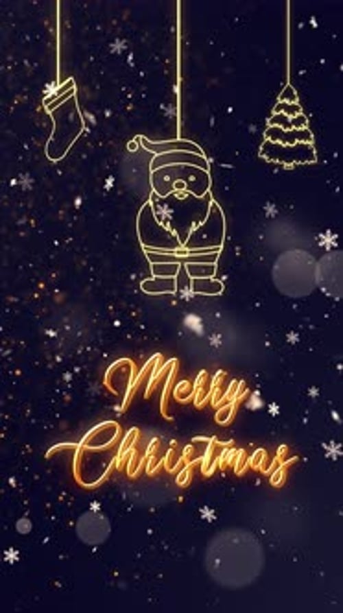 Merry Christmas Decorations Background 2 - Vertical Video