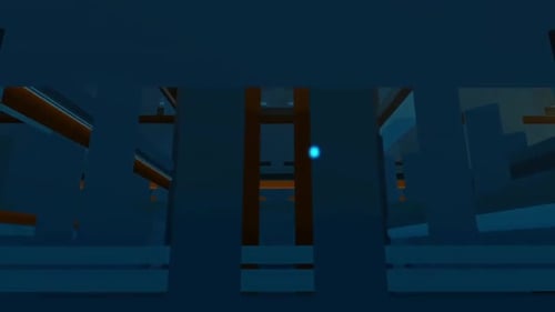 Futuristic Abstract Tunnel Flythrough with Geometric Light Particles