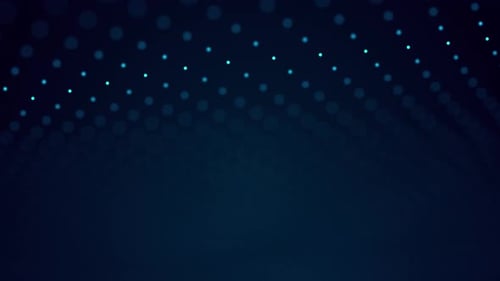 Abstract waves oscillation. Abstract glowing digital cyber wave made particles dots moves blue backg