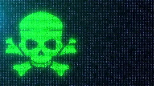 System Hacking Detected Device Infected From Virus on Computer Screen