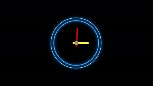 Horloge murale analogique. Animation d'horloge de 12 heures.