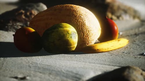 Desert Melone am Sandstrand