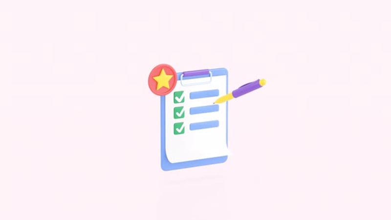 Animated Clipboard Checklist with Green Checkmarks Flat Design ...