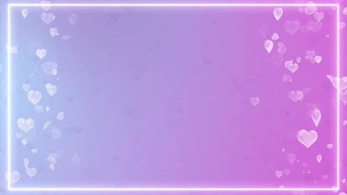 Romantic Neon Heart Frame Background Loop