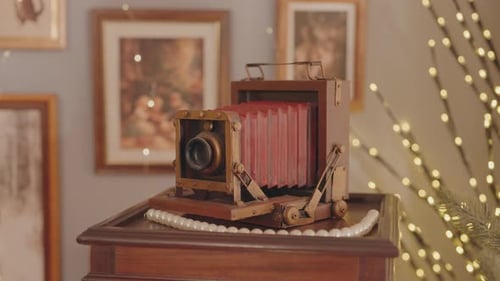 Vintage Camera Replica on a Table