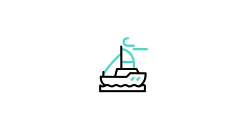 Minimalist Line Art Sailboat Icon Animation