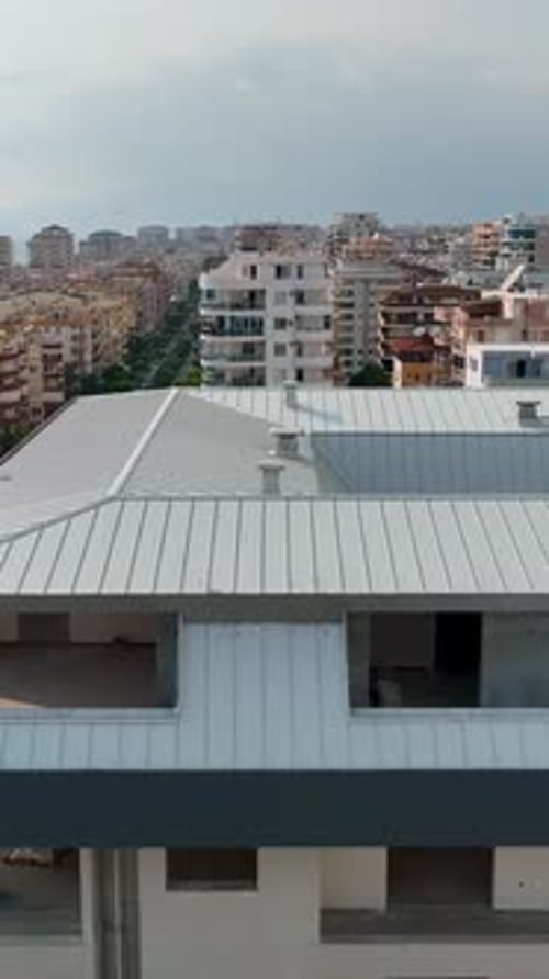 Vertical Video Aerial View Construction Site Work on Site
