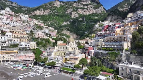 Positano At Amalfi Coast In Salerno Italy.