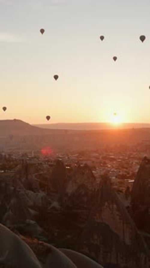 Sunrise over Cappadocia with Hot Air Balloons