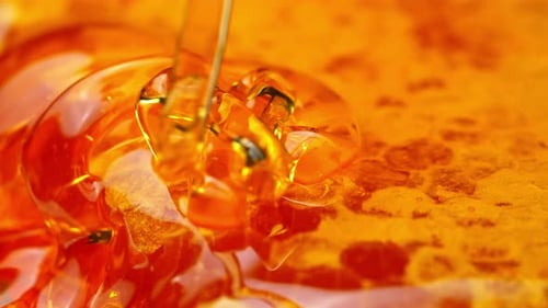 Abstract of Honey and Honeycomb Golden Textures