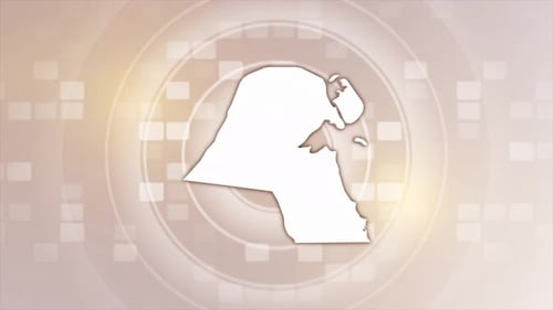 Animated Kuwait Map Outline Drawing and Fill Reveal