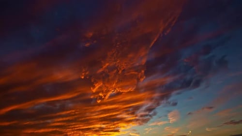 Beautiful Timelapse of Fiery Red Sunset Sky