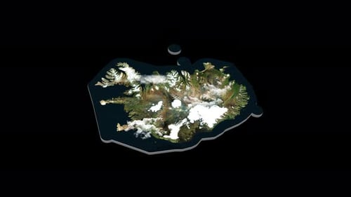 Animated 3D Map of Iceland with Rotating Satellite View