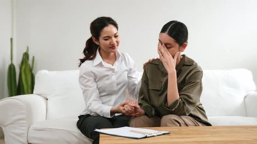 Supportive and comforting hands for empathy in vivancy therapy office