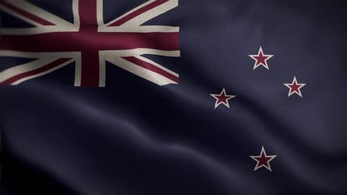 New Zealand Wavy Flag In The Wind In Slow Motion Waving Official Flag