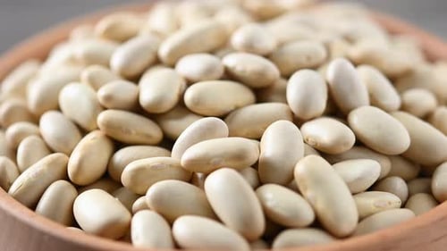Close Up of a Bowl of White Beans