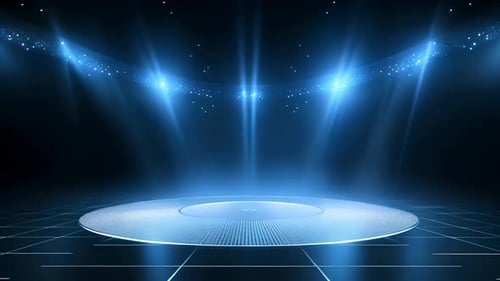 podium Futuristic showcase with platform for product displaying. Empty modern stage display