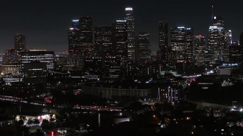 Los Angeles Downtown Buildings at Night