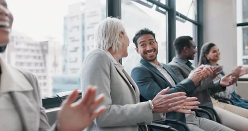 Diverse Group Applauding at Corporate Event