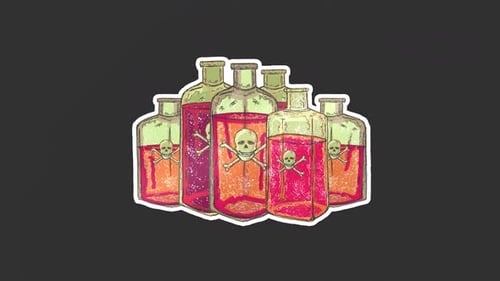 Autocollant d'Halloween Bouteilles de poison