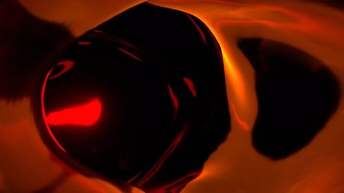 Orangefarbener und roter Liquid Fantasy Portal Wurmloch-Hintergrund VJ Loop In 4K
