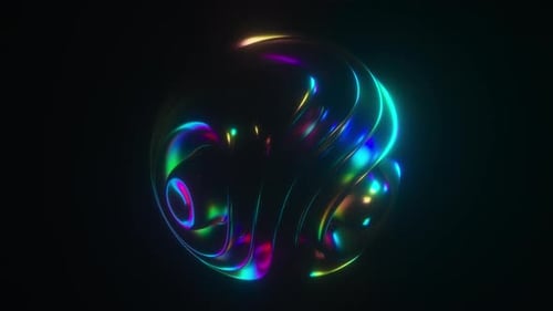 Fond de forme abstraite irisé foncé brillant au néon futuriste