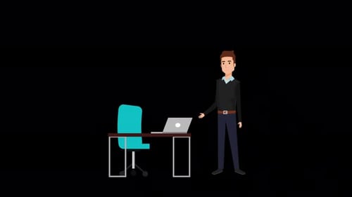 Businessman In The Office Alpha Channel 4K