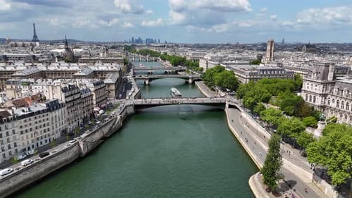 Paris Skyline At Paris In France Island France.