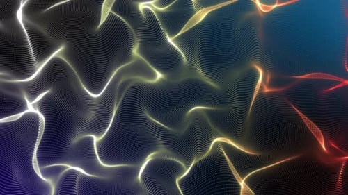 Dynamic Abstract Glowing Particle Wave Motion Background