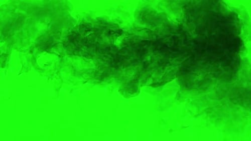 Dark Green Smoke on a Green Screen