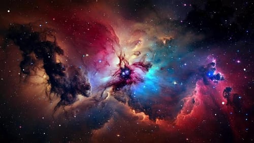 Vibrant Cosmic Nebula Cloudscape Deep Space Animated Background