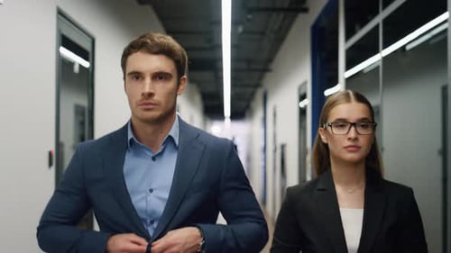 Confident Business Team Going Corporate Meeting
