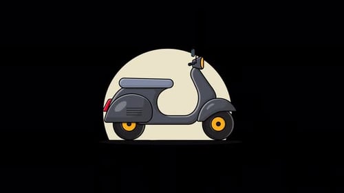 Animated Flat Design Scooter Isolated Illustration