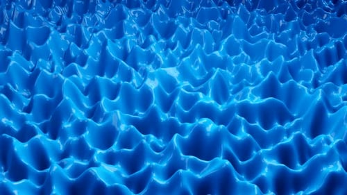 Abstract Blue Fluid Waves Glossy Motion Background Loop