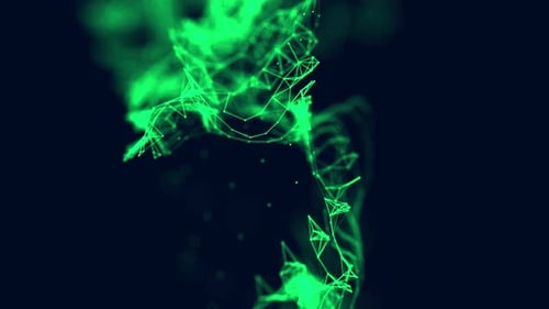 Abstract Flowing Green Plexus Network Background Animation