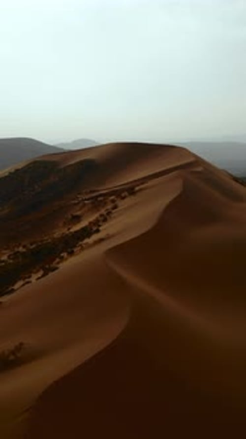 Drone view of Desert Sand Dunes Landscape