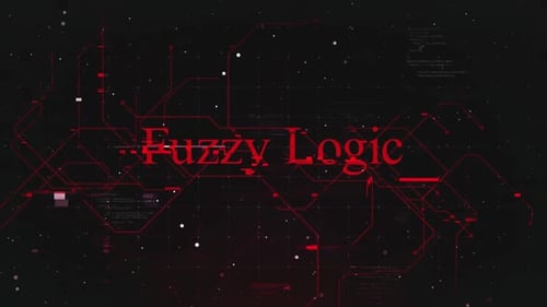 Fuzzy Logic Text Over Futuristic Cyberspace Background