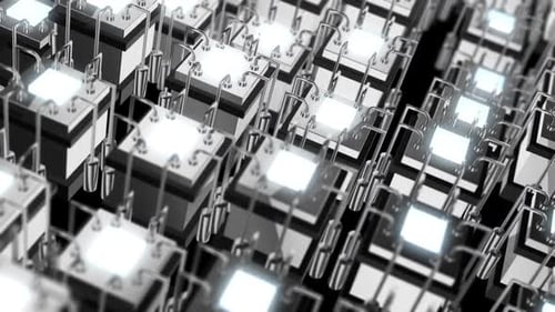 Abstract Futuristic Technology Grid Loop Background