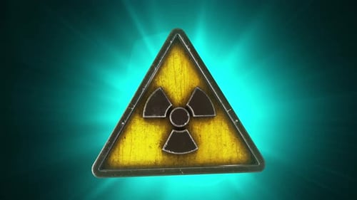 Grunge Radioactive Warning Sign Animation