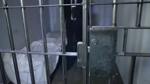 White collar crime - young business man in prison HD
