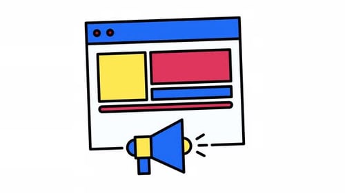 Animated Browser Marketing Communication Sketch Icon