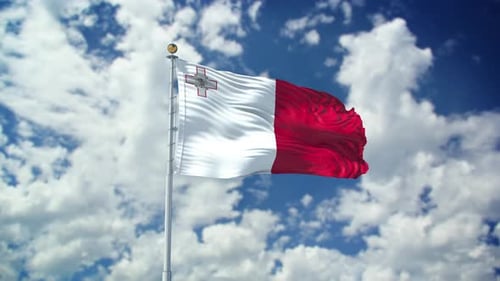 Malta Realistic Waving 4k