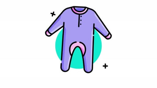 Animated Baby Onesie Icon for Baby Shower Celebrations