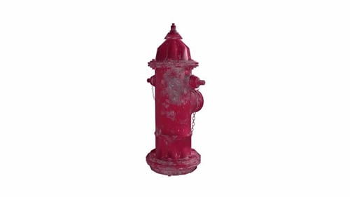 Hidrante de incendio rojo desgastado