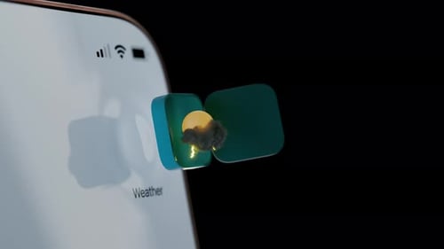 3D Weather Widget Mobile App Animation